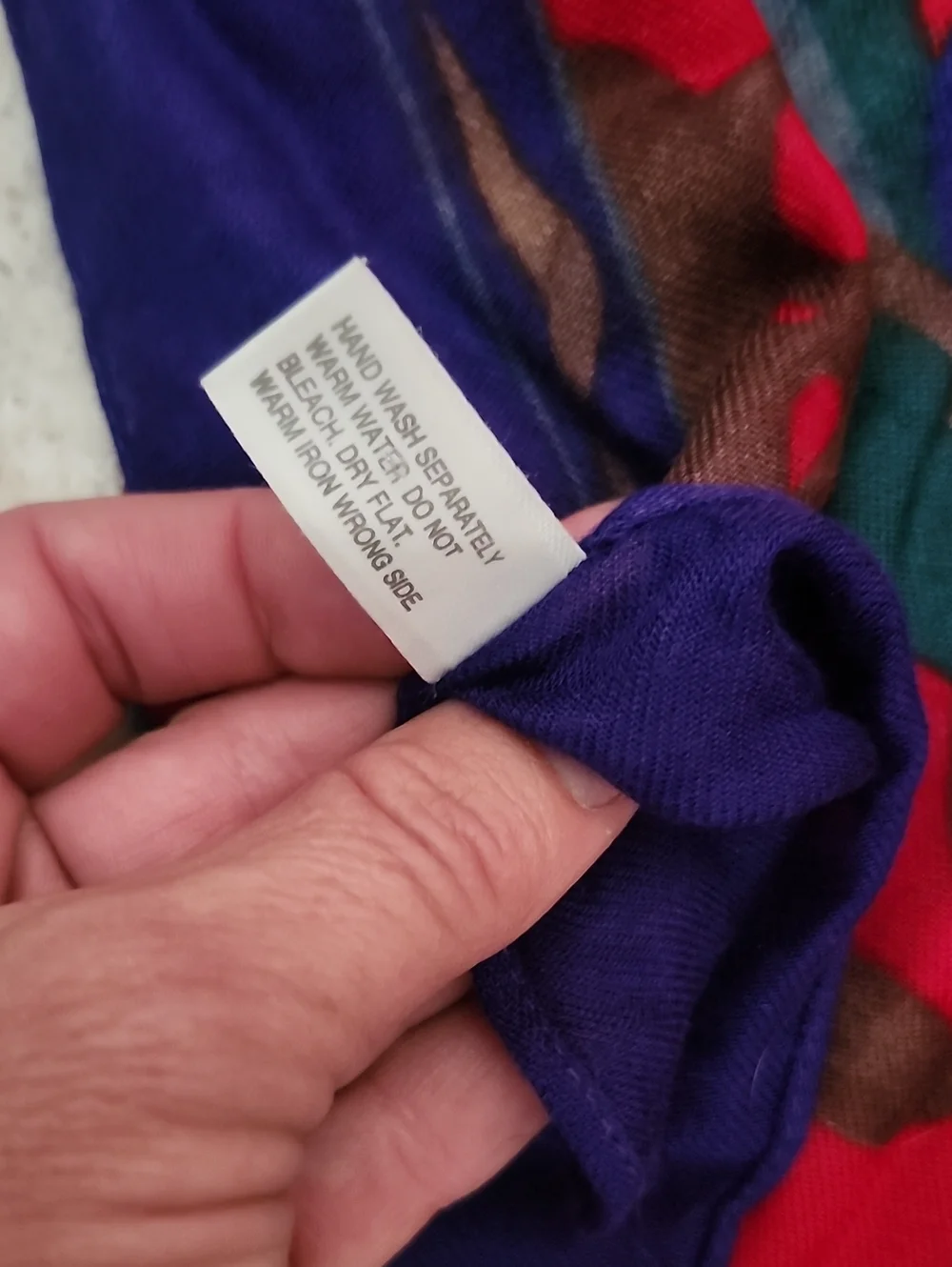 Vtg Made In Italy Vibrant Red Floral Silk-Feel Scarf Purple Border 33x33